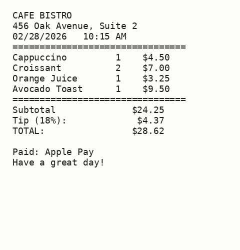 Café Receipt