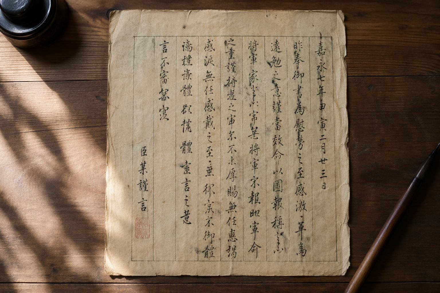 Manchu script manuscript document