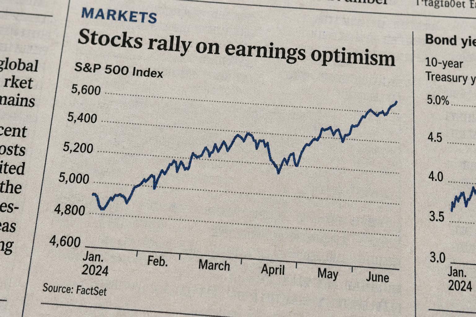 printed financial newspaper chart